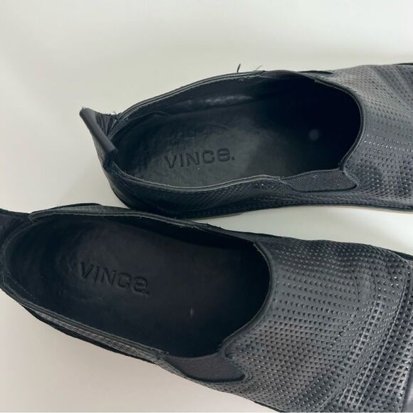 Vince Leather Black Loafer Flats - Picture 6 of 8